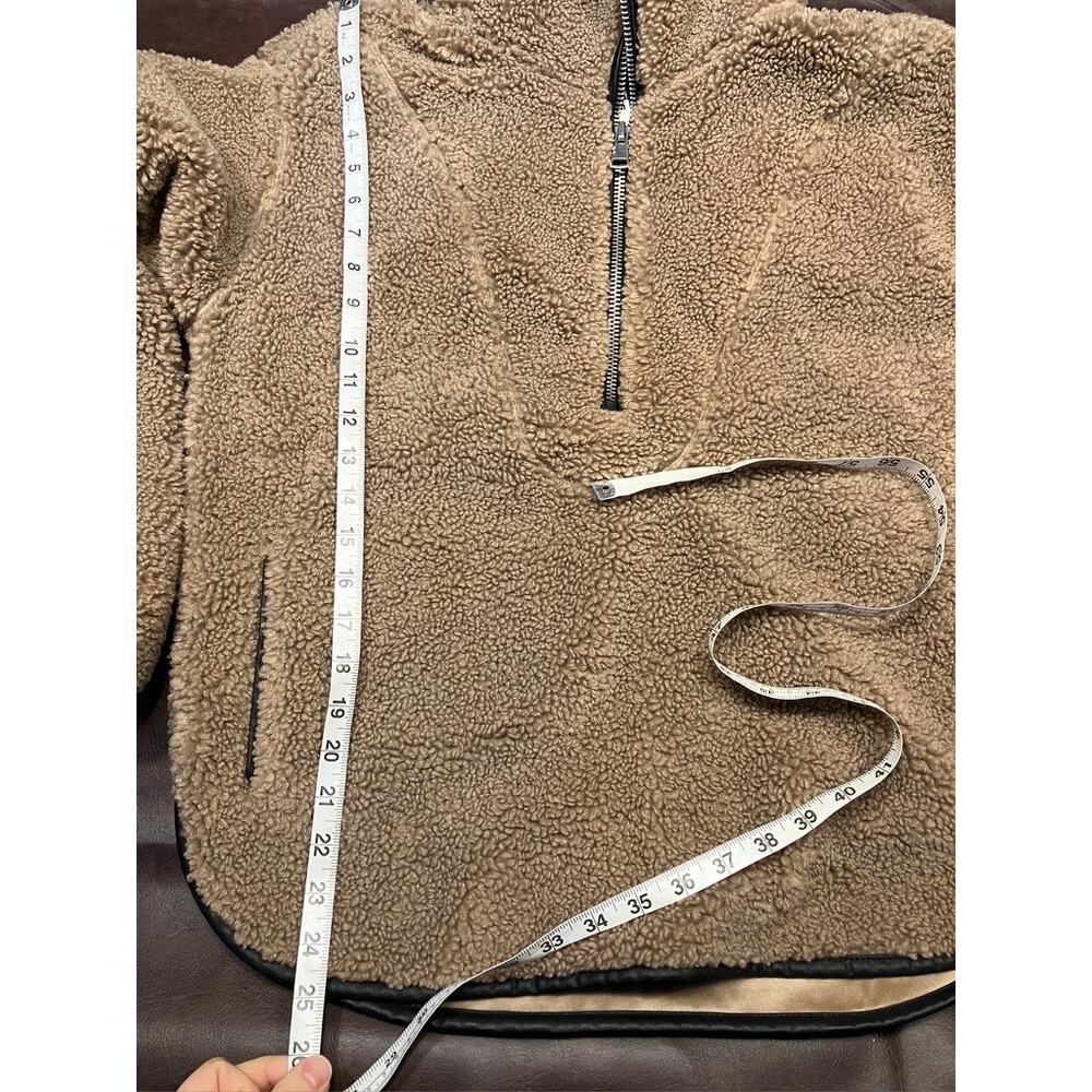 Abercrombie & Fitch Cozy Half Zip Pullover Sweatshirt Womens Small Brown Relaxed - Picture 11 of 11